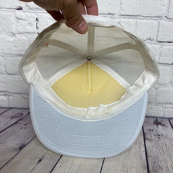 Vintage Farmer Hat Trucker Mesh Cap Snapback White STADNICK Dairy Farms Cow - Picture 8 of 10